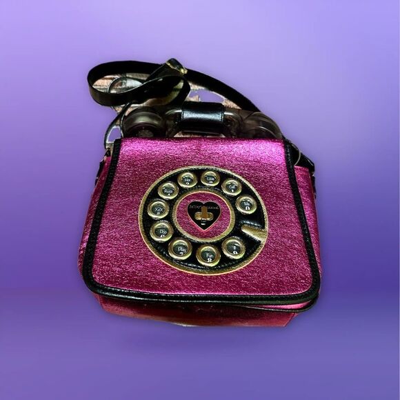 Betsey Johnson Kitsch phone Retro metallic crossbody Bag - Picture 3 of 13